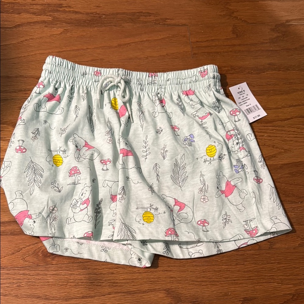 Disney Green and Pink Athletic Shorts with Ruffled Hem